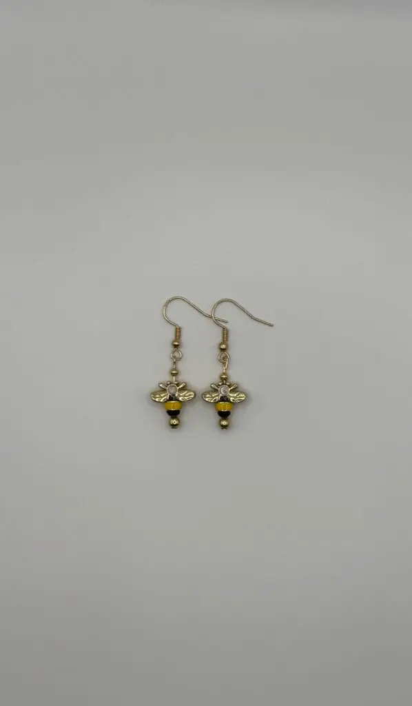Gold Bumble Bee Earrings